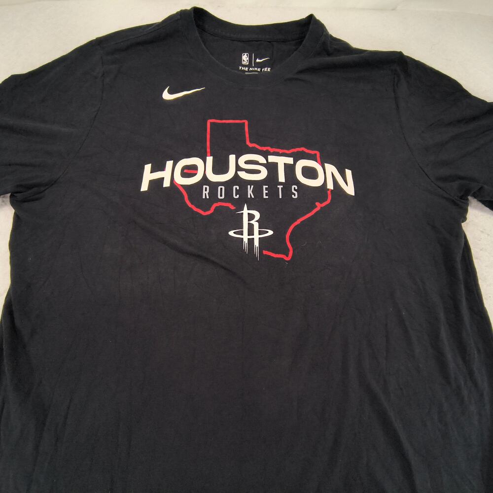 The Nike Tee Houston Rockets Backetball Casual Graphic Shirt Mens Size XL Black